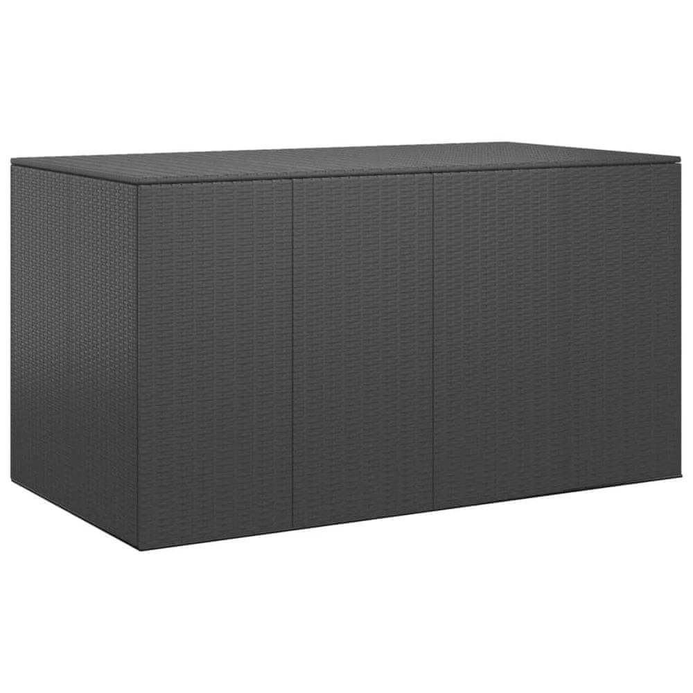 Petromila vidaXL Záhradný box na vankúše z polyratanu 194x100x103 cm čierny